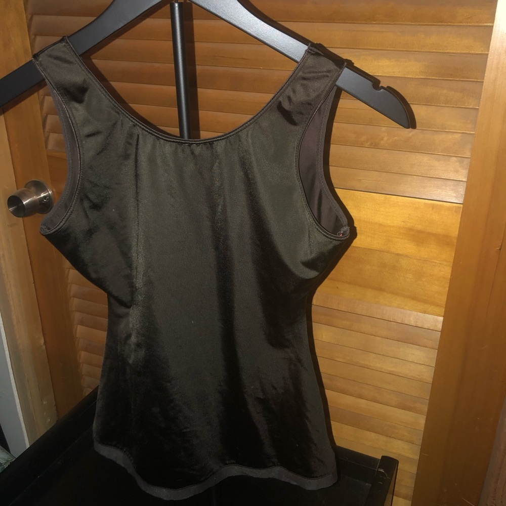 SPANX Dark Brown Tank Top with Leopard Print Lining - Picture 3 of 3